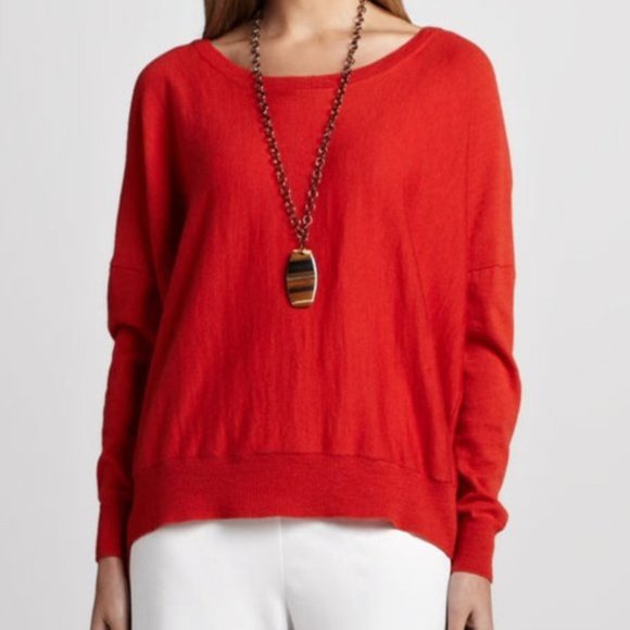 Eileen Fisher Sweaters - Eileen Fisher Red Merino Wool Sweater Size Small